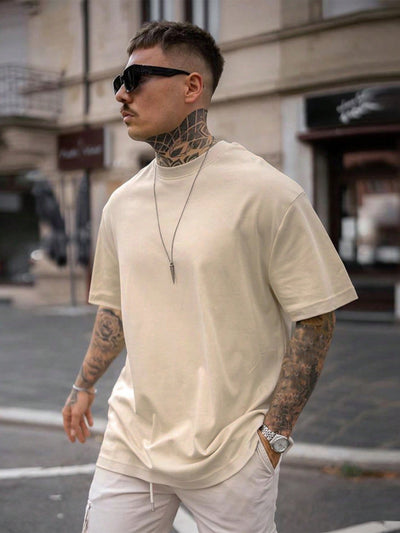 Solid Mock Neck Men's Tee