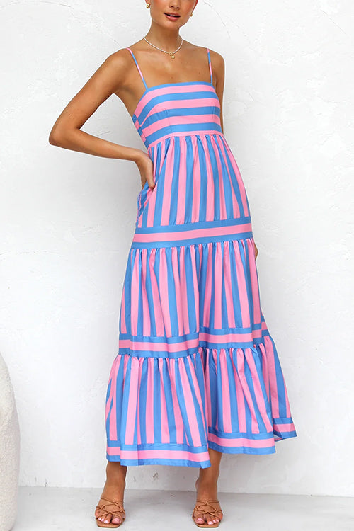 NOVARA™ | BOLD COLOR BLOCK MAXI DRESS