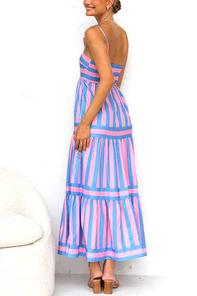 NOVARA™ | BOLD COLOR BLOCK MAXI DRESS