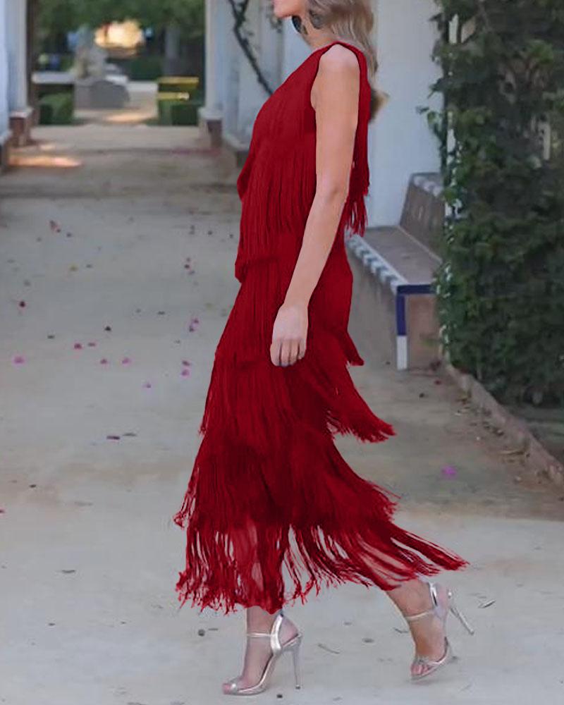 NALANI™ | OFF-SHOULDER FRINGE ELEGANCE DRESS