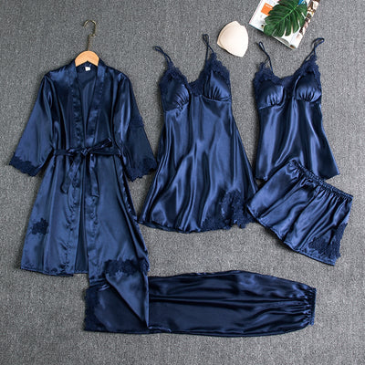 Women's 5 Piece Ice Silk Night Dress