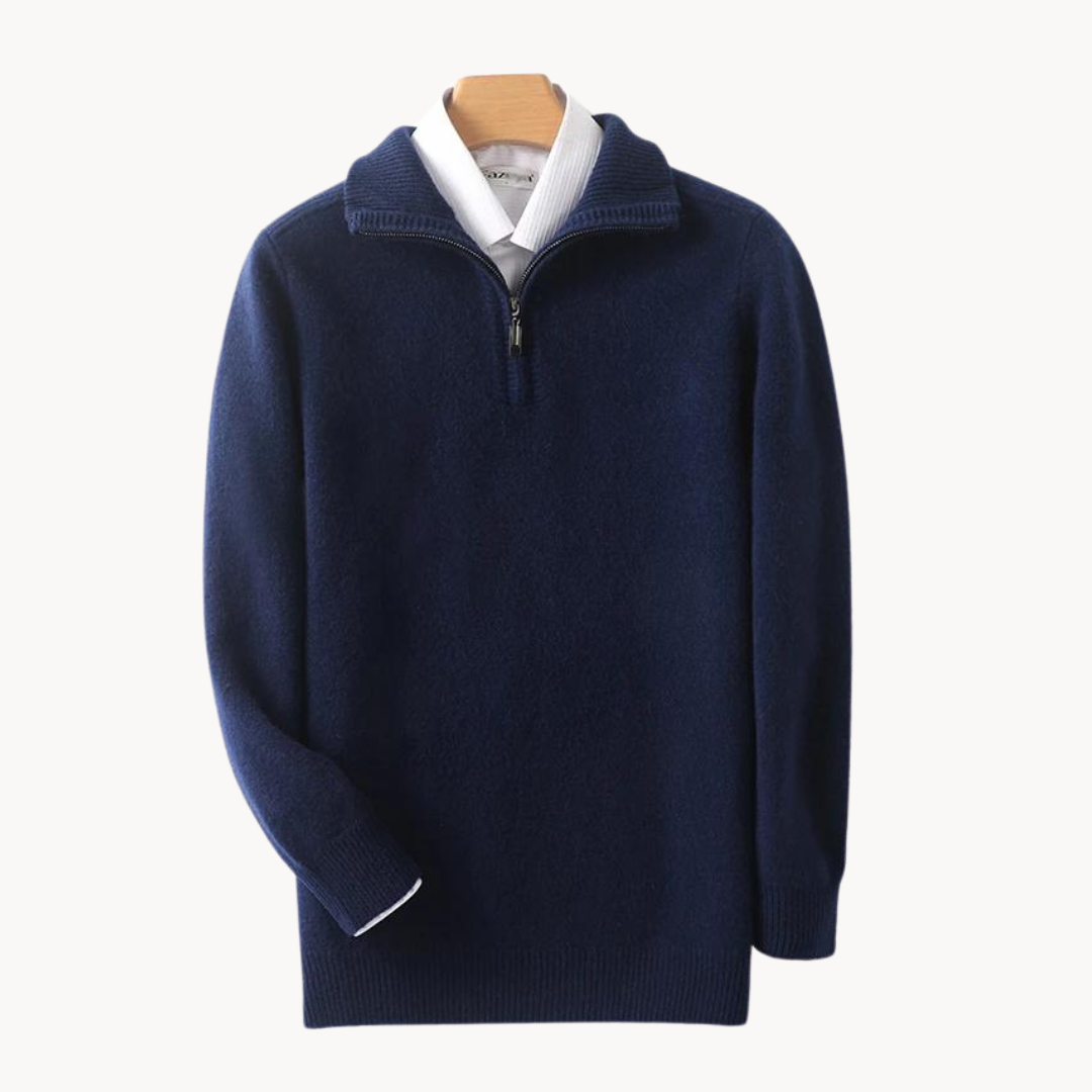 Merino Wool Quarter Zip Sweater