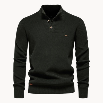 Miles Button Mockneck