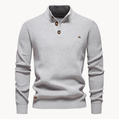 Miles Button Mockneck