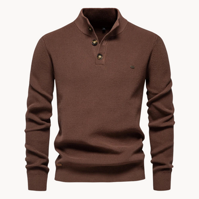 Miles Button Mockneck