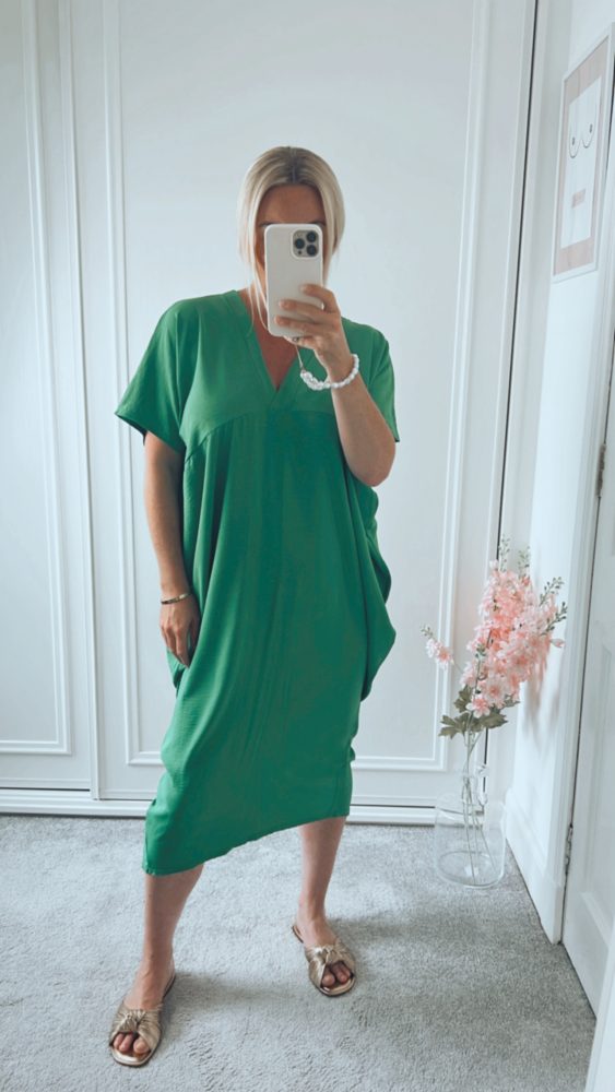 Caroline V Neck Narrow Hem Dress