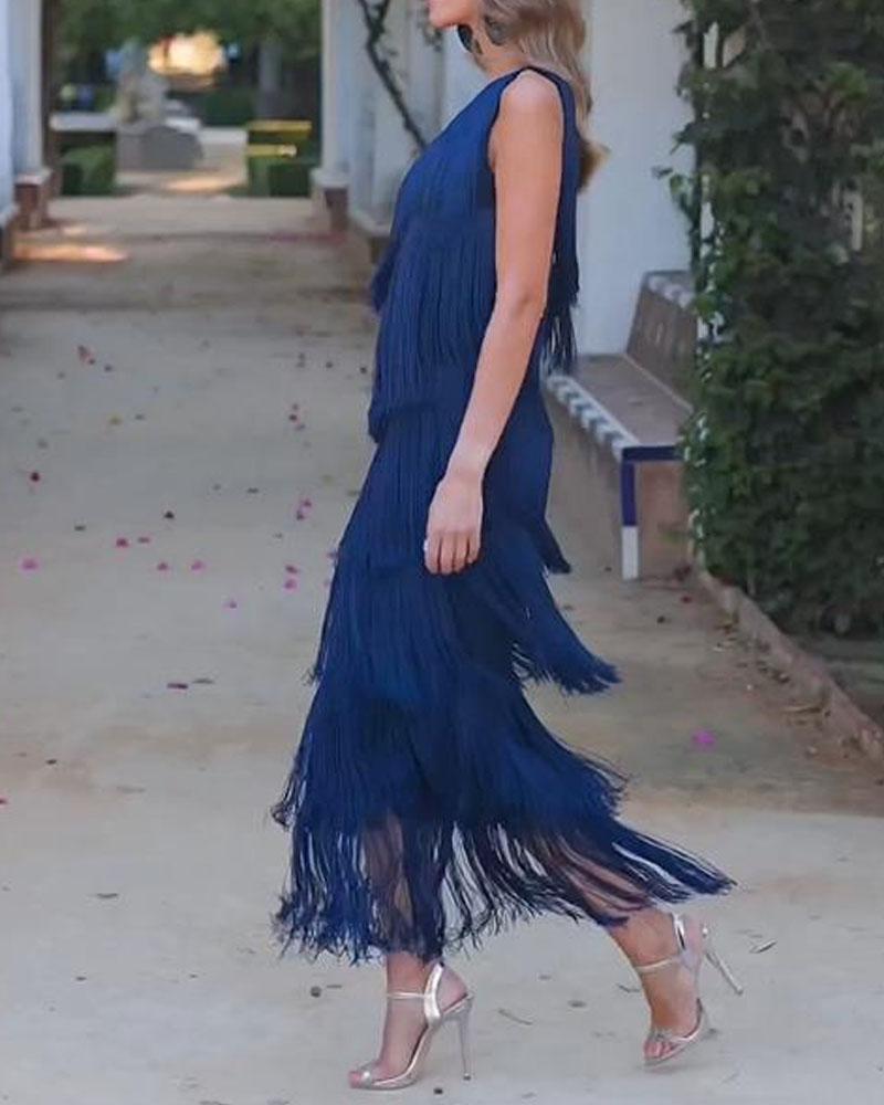 NALANI™ | OFF-SHOULDER FRINGE ELEGANCE DRESS