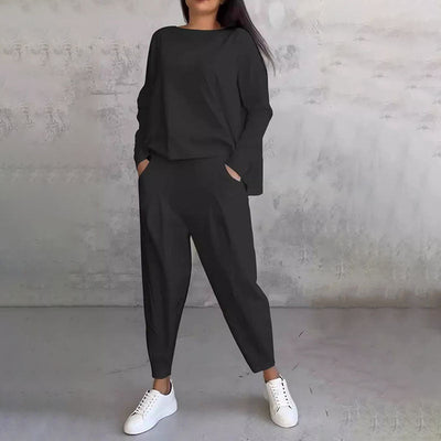 Cozy Crew Neck Long Sleeve Two-Piece Set