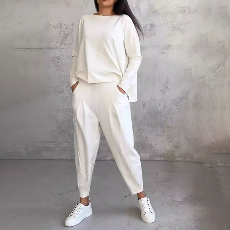 Cozy Crew Neck Long Sleeve Two-Piece Set